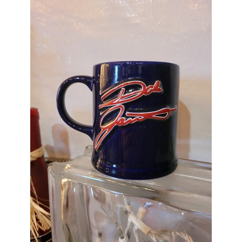 DALE JARRETT #88 NASCAR ROBERT YATES RACING EMBOSSED BLUE COFFEE MUG